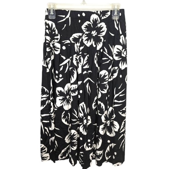 California Krush Midi Hawaiian Floral Tropical Skirt elastic waist womans small - Picture 1 of 5